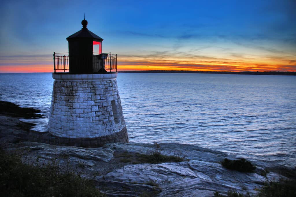 Castle Hill Lighthouse in Newport Rhode Island